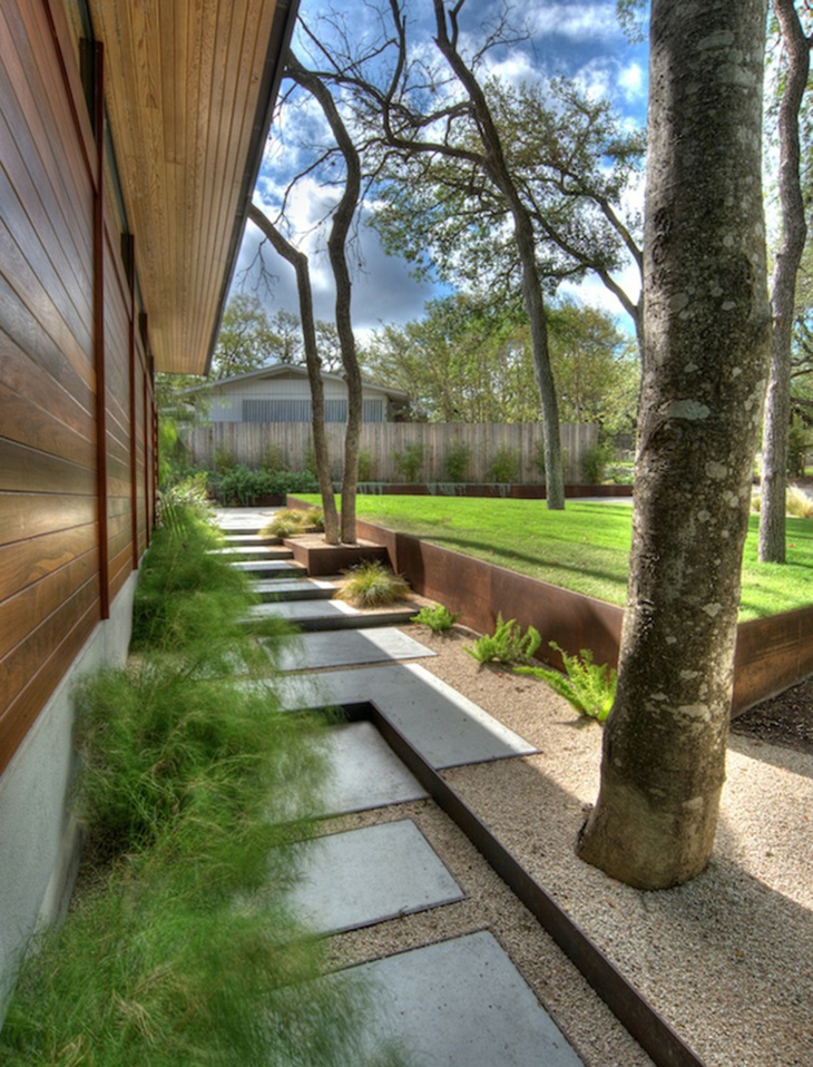 acero corten ideas salidas puentes salas arboles grava