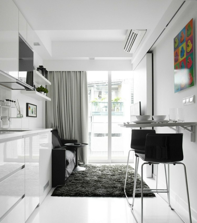 mesa plegable apartamentos distribucion cristales pared muebles