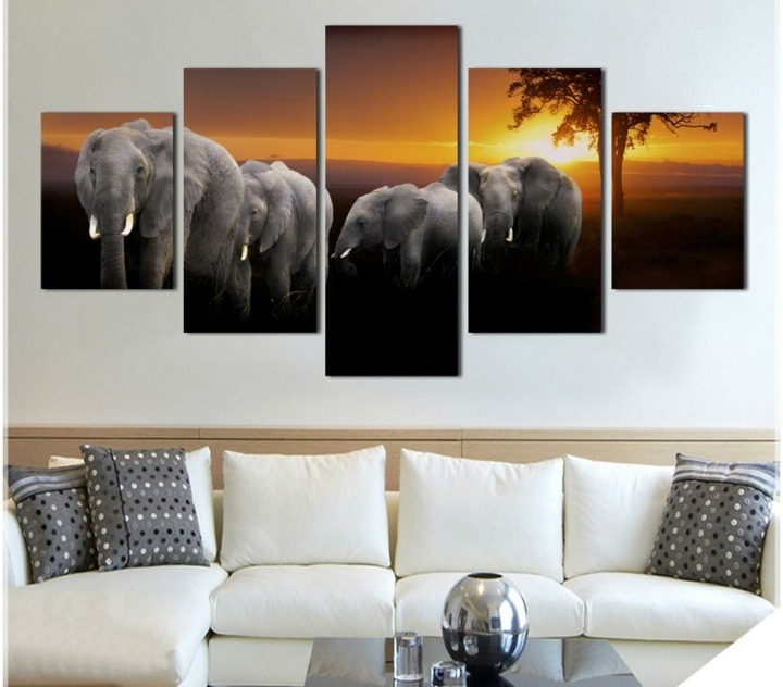 atardecer africano elefantes paredes detalles