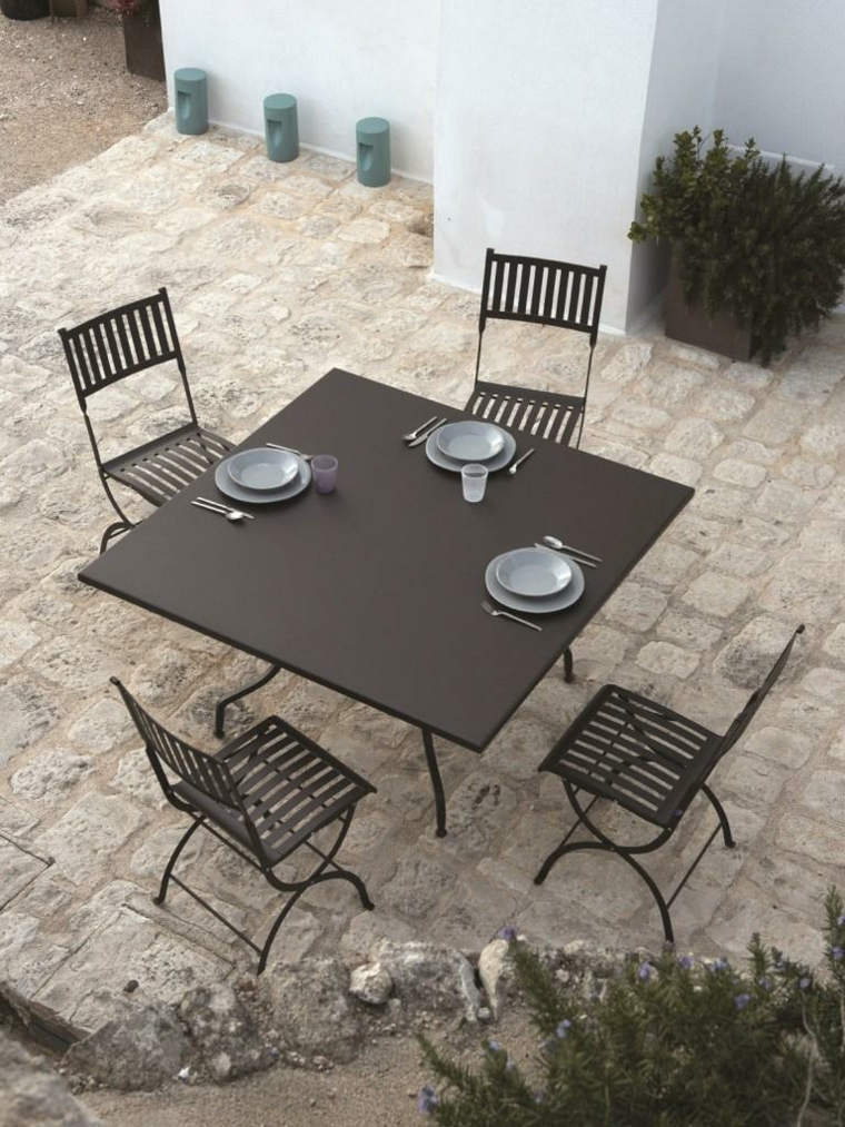 comida cena exterior muebles diseno simple negro ideas