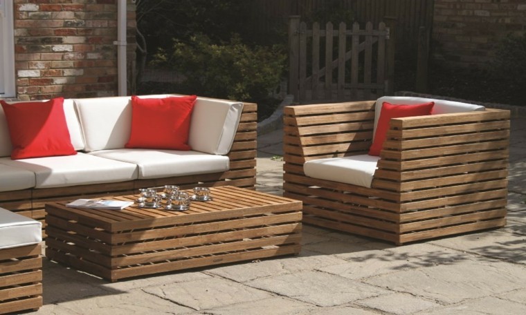 conjunto sofa sillones madera