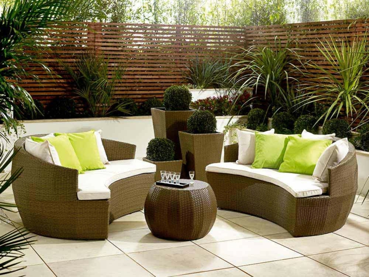 conjunto de sofás redondos de mimbre marrón conjunto sofas redondos mimbre marrón