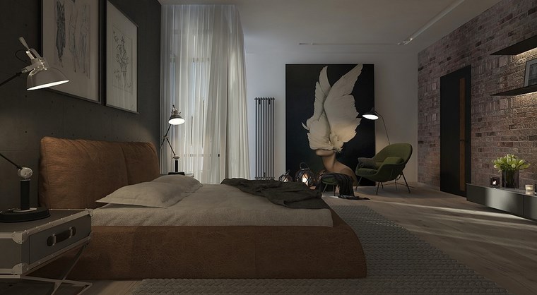 cuadros-decorativos-pared-dormitorio-moderno-ladrillo-natural