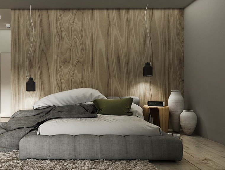 cuadros pared dormitorio moderno pared madera ideas