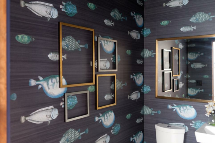 cuadros peces sala baños cuartos dorados