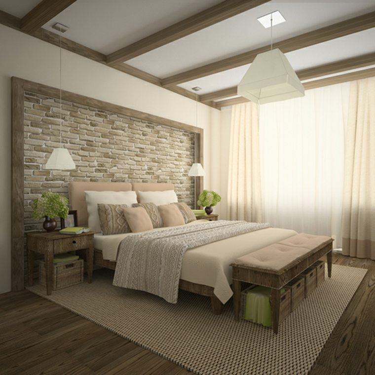 detalles y mas opciones dormitorio moderno papel pared imitando ladrillo ideas