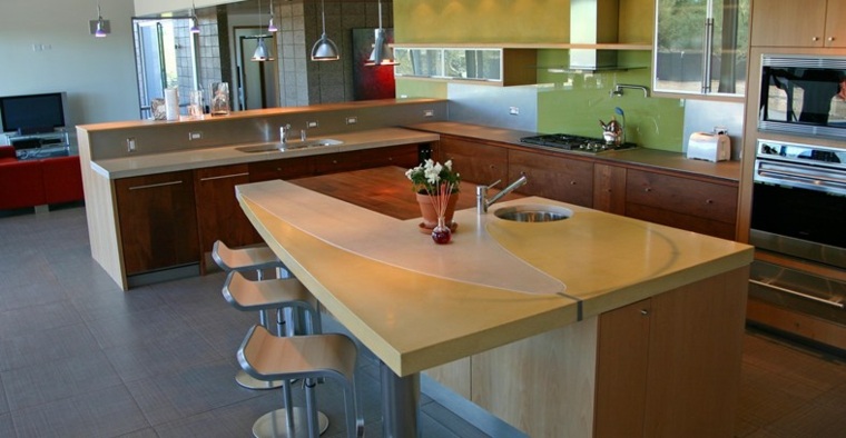 diseño moderno superficies cocina encimeras