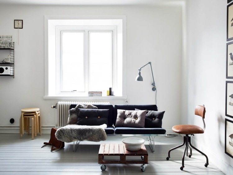 diseño sala de estar escandinava