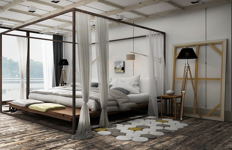 dormitorio moderno cama dosel grande ideas