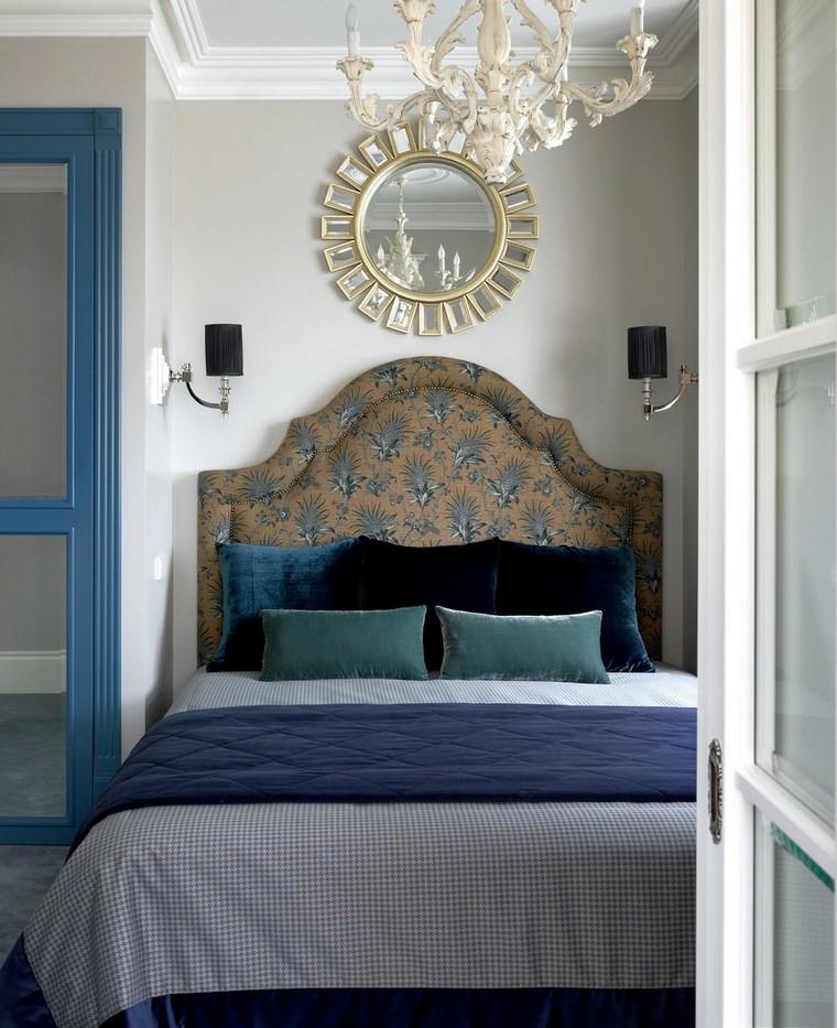 dormitorio moderno cama respaldo precioso espejo ideas
