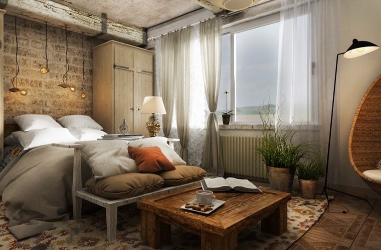 dormitorio moderno mesa madera opciones originales ideas