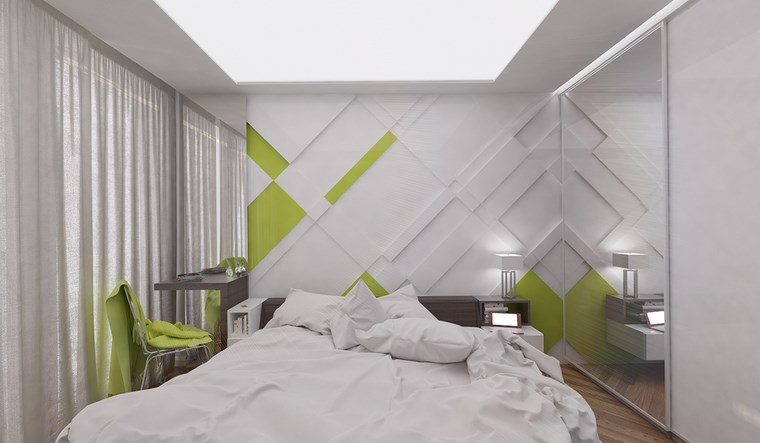 dormitorio moderno pared blanco negro ideas
