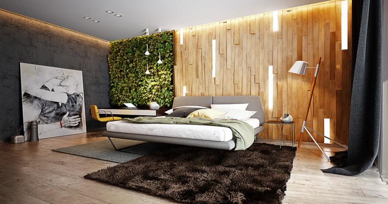 diseño dormitorio jardín vertical