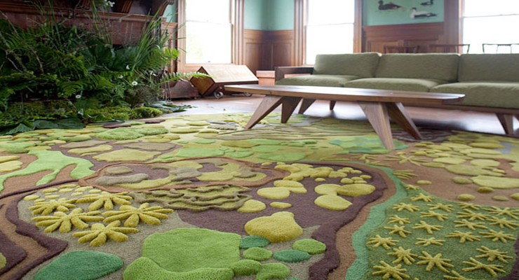 alfombra diseño moderno verde