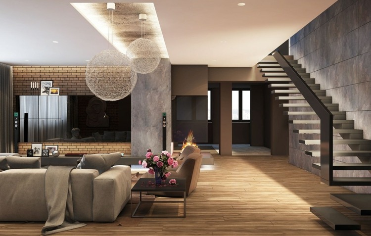 iluminacion diseño salones alfombras escalones escalera