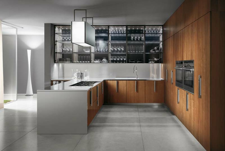 estantes de cristal imagenes cocinas modernas calidas puentes decorados
