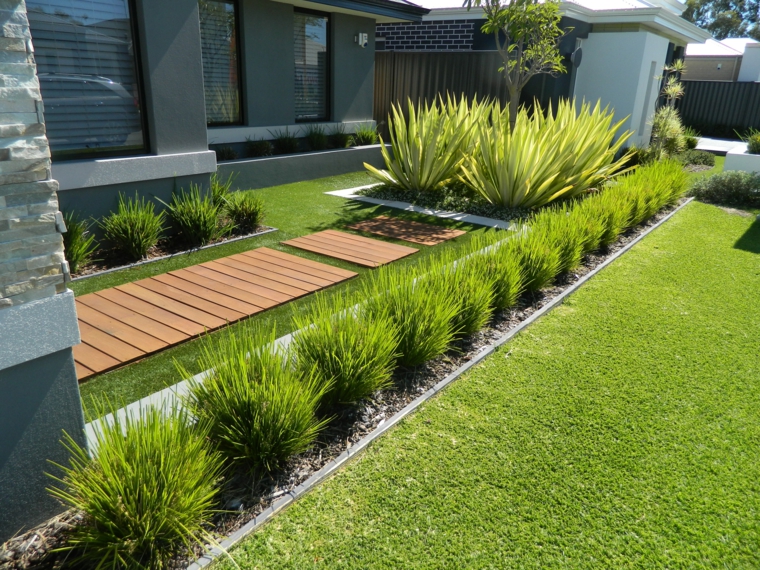 Decoracion de jardines con cesped artificial - 50 ideas