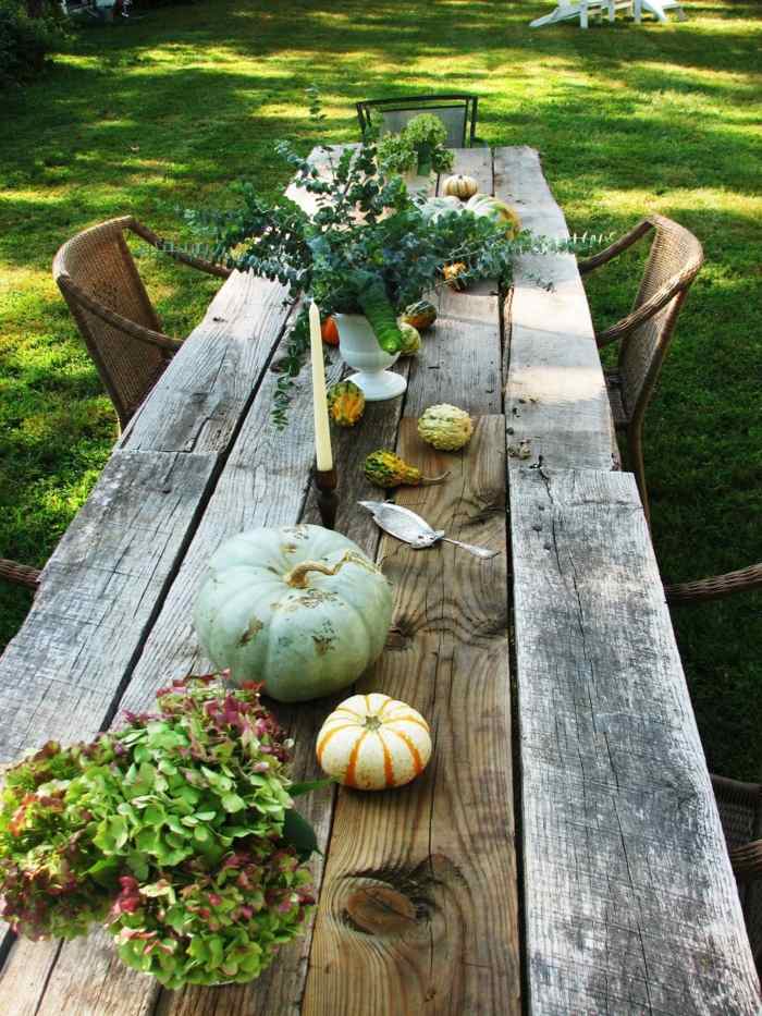 mesa diseño rustico calabazas mesas