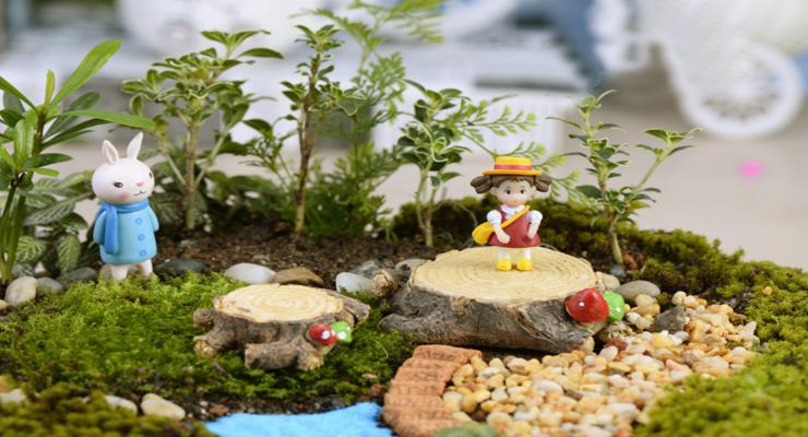 jardín en miniatura con musgos jardin miniatura deco musgos