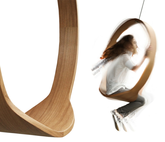 mobiliario creatividad salones maderas columpio