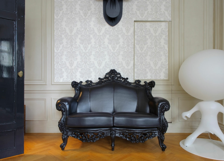 contrastante con paredes negro atractivo casas muebles salas ideas senderos