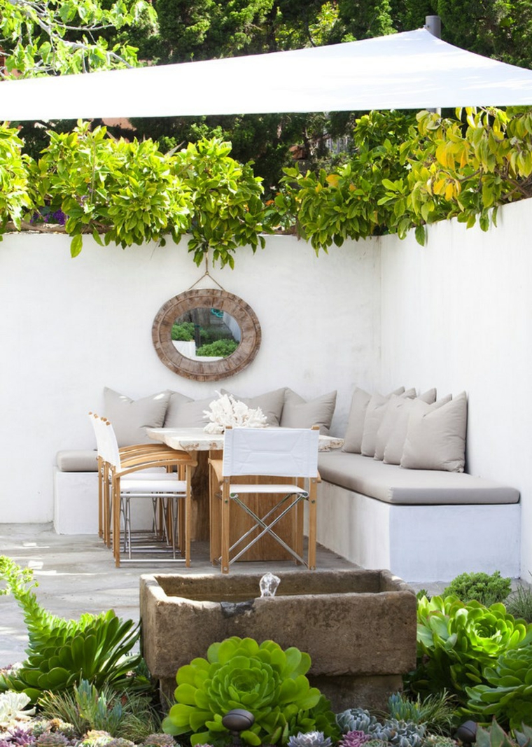 opciones muebles jardin originales banco hormigon ideas