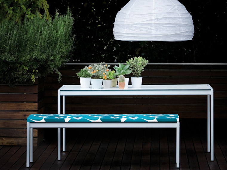 opciones muebles jardin originales banco mesa blancos ideas