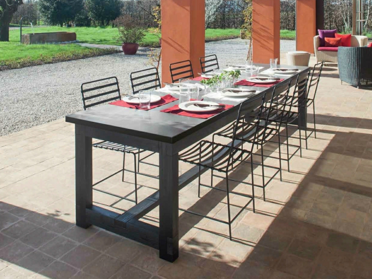 opciones muebles jardin originales sillas negras mesa grande ideas
