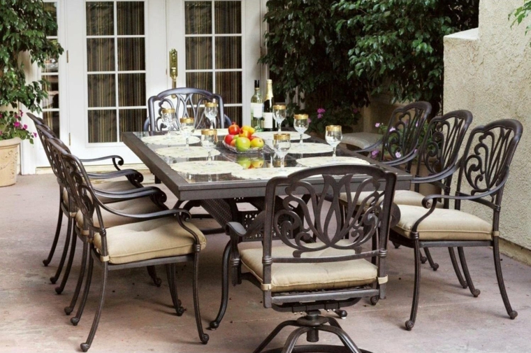 opciones muebles jardin originales sillas negras ideas