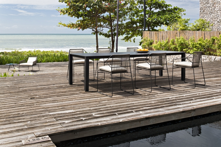 opciones muebles jardin originales suelo madera diseno simple ideas