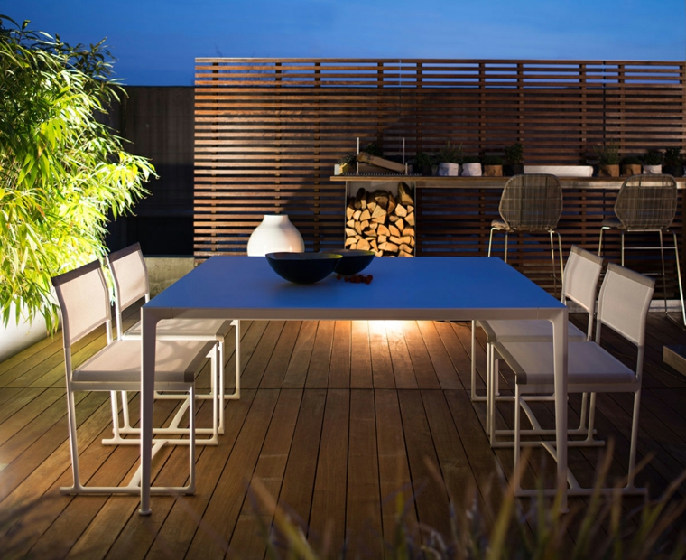 opciones muebles originales terraza suelo valla madera ideas