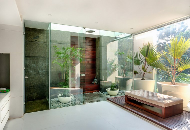 baño lujoso con pared de hormigón pared hormigon expuesto opciones bano lujoso ideas