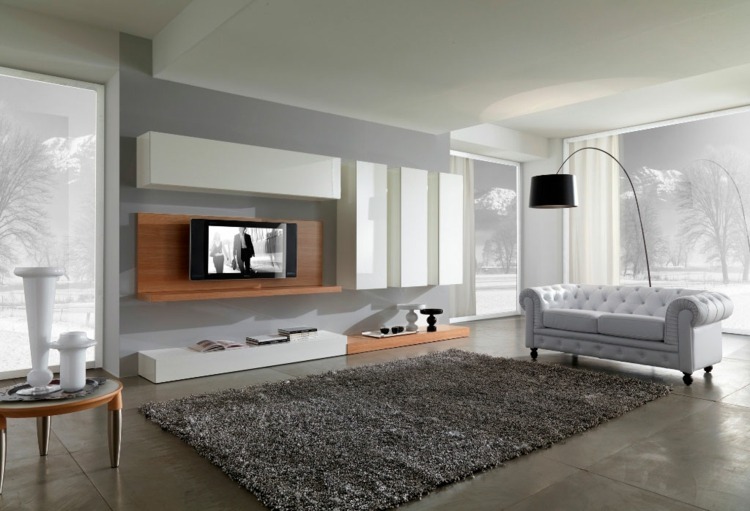 salon moderno sofá chesterfield