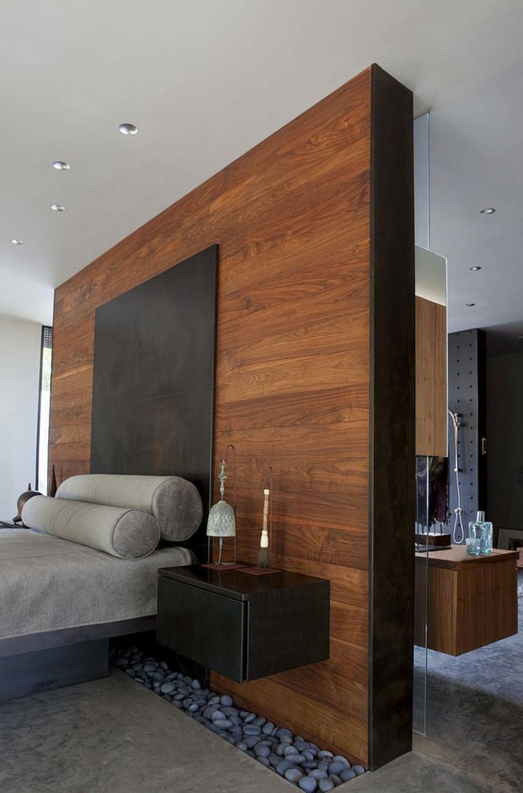 madera opciones decorar dormitorio pared separadora ideas