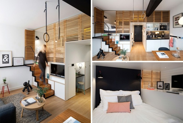 apartamento tipo loft diseño madera