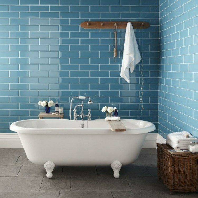 azulejos baño vintage ázules