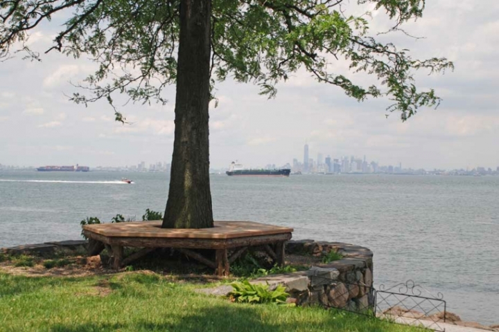 Bancos de exterior que rodean y protegen a los árboles