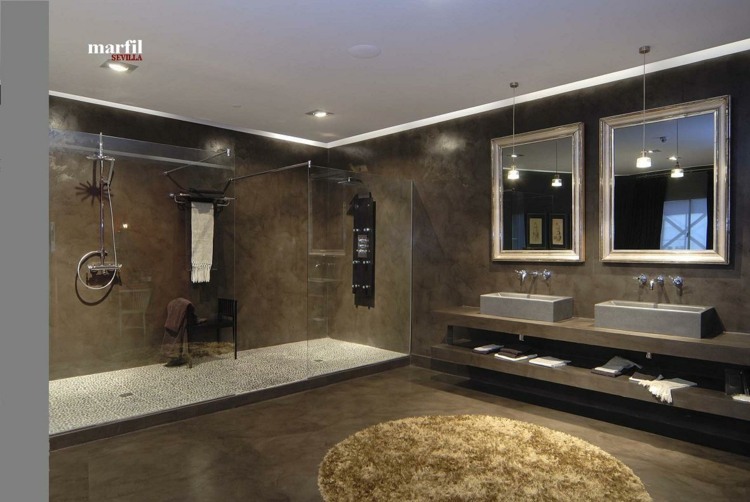 baño estilo lujoso moderno cemento