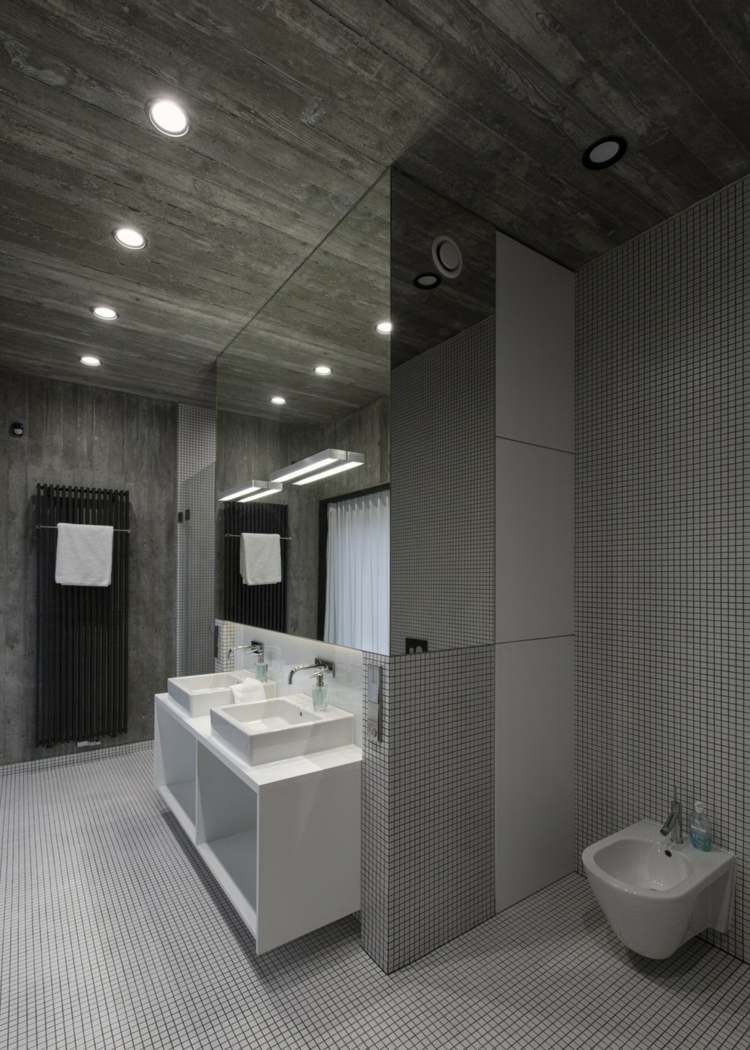 baños modernos color gris concreto