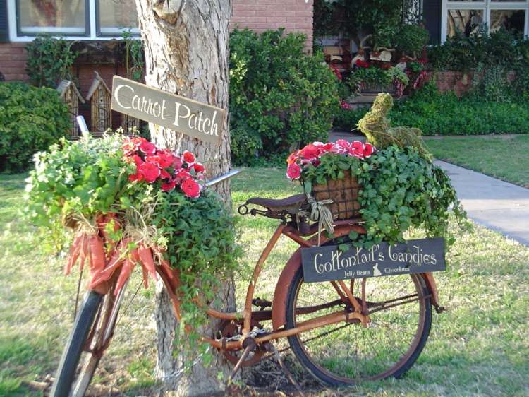 bici vieja jardinera carteles rusutica