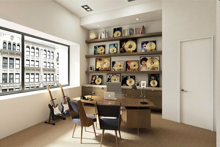 blancos salas espacios salones muebles discos