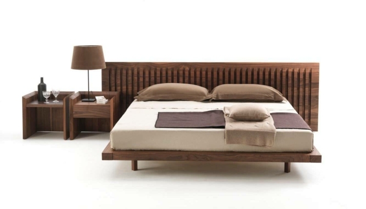 cama diseño moderno estructuras maderas marrones