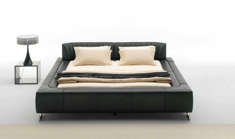 cama diseño moderno neutrales dormitorios grises