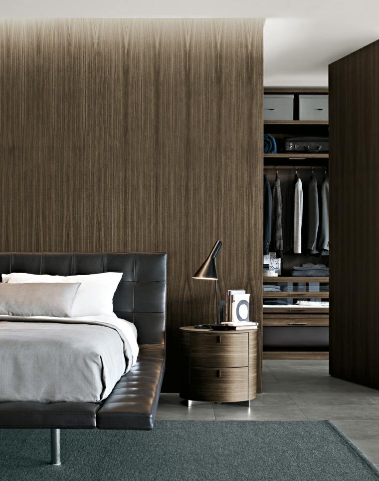 cama diseño moderno piel marrón