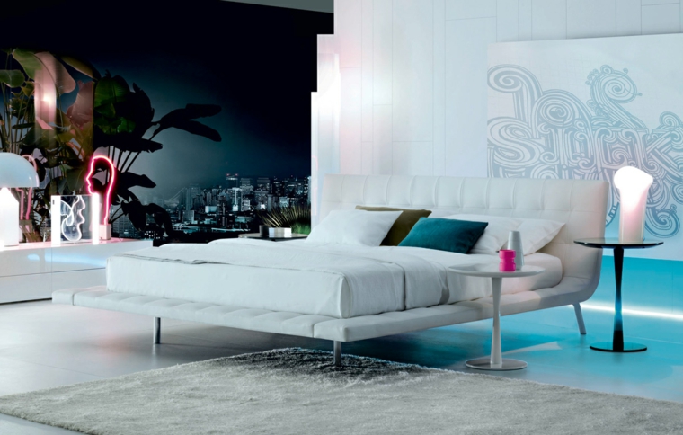 cama Poliform color moerna blanco