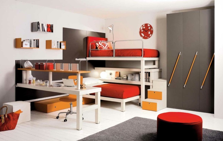 camas infantilies dormitorio litereas escritorio ideas