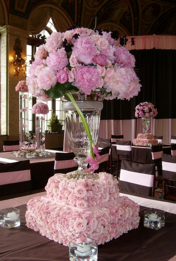 centros mesa bodas amantes color rosa ideas