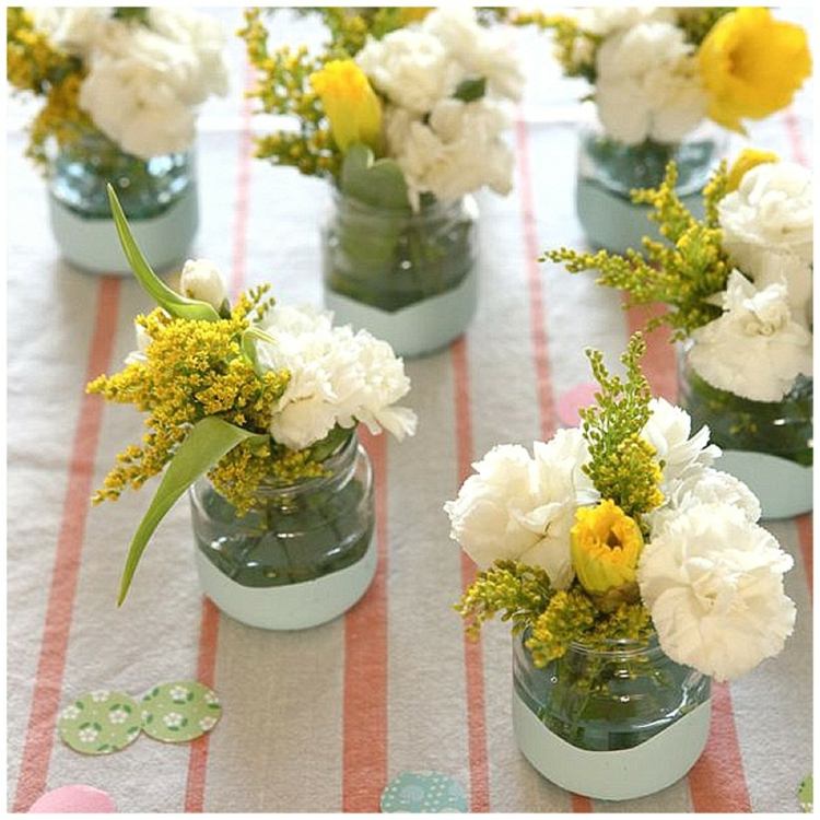 centros mesa pequeñas flores