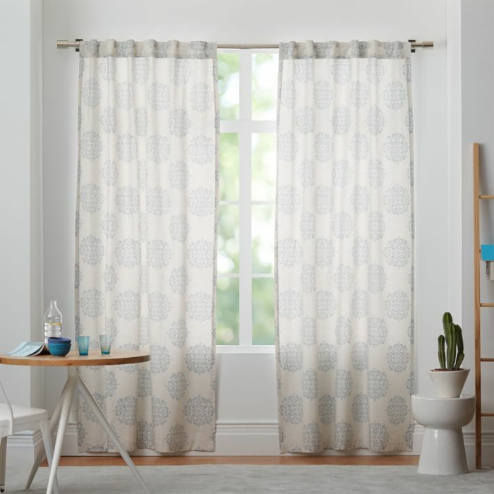 cortinas con estampa de color azul ahumado cortinas estampa color azul ahumado ideas