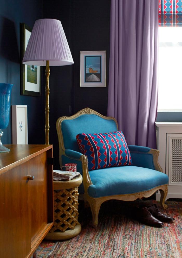 cortinas purpura habitacion colorida opciones ideas